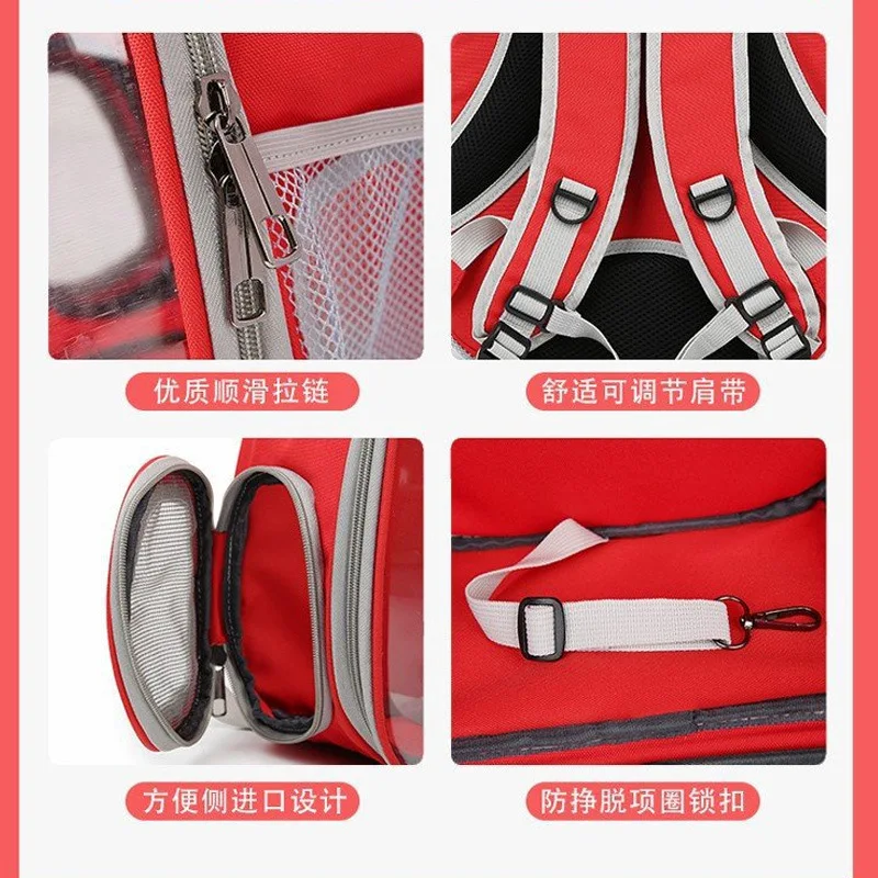 Cat Carrier Bag Breathable Transparent Puppy Cat Backpack Cats Box Cage Small Dog Pet Travel Carrier Handbag Space Capsule