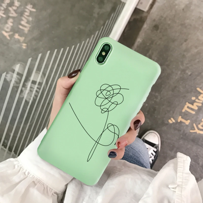 Чехол с цветами для samsung Galaxy S10 S9 S8 S7 S6 Plus Lite edge с абстрактным рисунком, силиконовый чехол для телефона, мягкий чехол - Цвет: Color1 Green