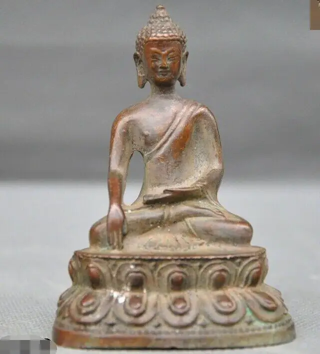 Старый тибетский буддизм Бронзовый Шакьямуни татхагата Медицина статуя