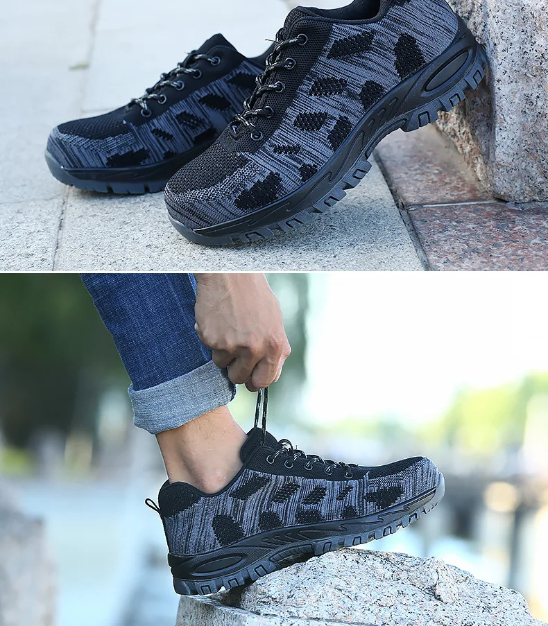 38-46 size work shoes safty steel mid-plate Wilderness Survival ankle Anti-smashing safety boots#GHA01