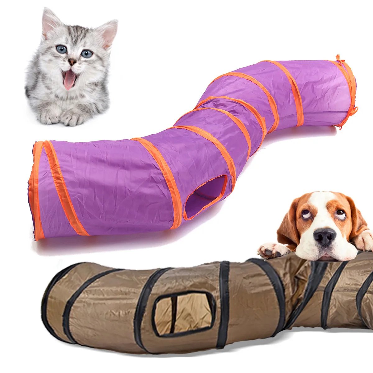 S Форма Складной туннель для кошек игровые трубки Шары складной Crinkle дом игрушки домашняя забавная игрушка Щенок кролик играть туннельные трубы