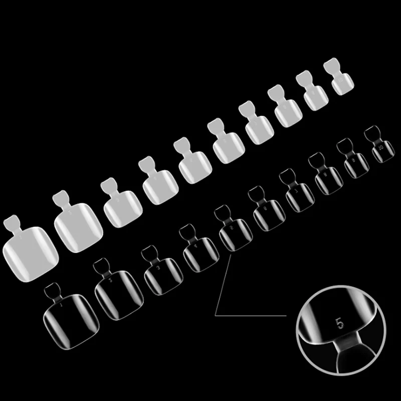 500 шт прозрачные натуральные накладные ногти для пальцев на ногах советы 10 размер смешанные полные накладные ногти для пальцев ног Типсы