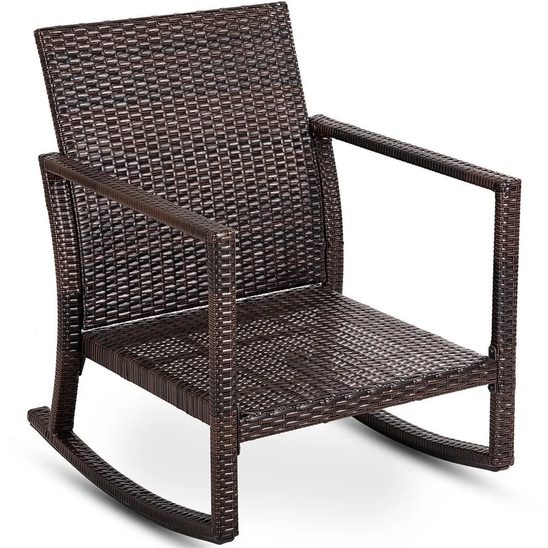 Rotan Kursi Goyang Rocker Kursi Dengan Bantal Orange Rotan Baja Patio Furniture Outdoor Kursi Hw58602 Aliexpress
