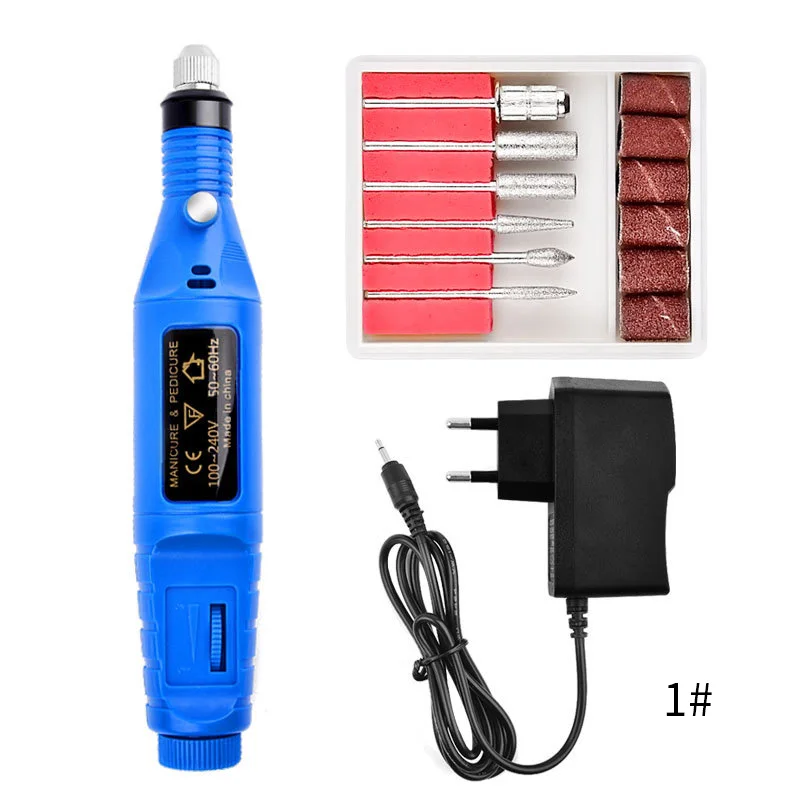 For EU Plug Комплект сверла для ногтей профессиональные пальцев на руках и ногах, Уход за ногтями, Электрический Фрезер для ногтей, полировальная машинка для маникюра и педикюра, набор для наращивания ногтей - Цвет: For EU Plug