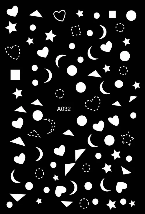 A032 WHITE 3D стикер для ногтей Moon DIY Звездная концертная вывеска наклейки Советы Маникюр Шарм Дизайн самоклеющиеся звезды наклейки для нейл-арта украшения - Цвет: A032 WHITE