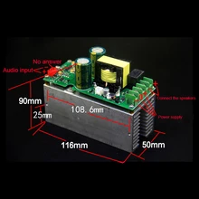 

HIFI IRS2092 1700W Mono Amplifier Board Subwoofer LLC Switch/Amplifier Power Board 2000W Dual Output Voltage +-50V/55V/60V/65V