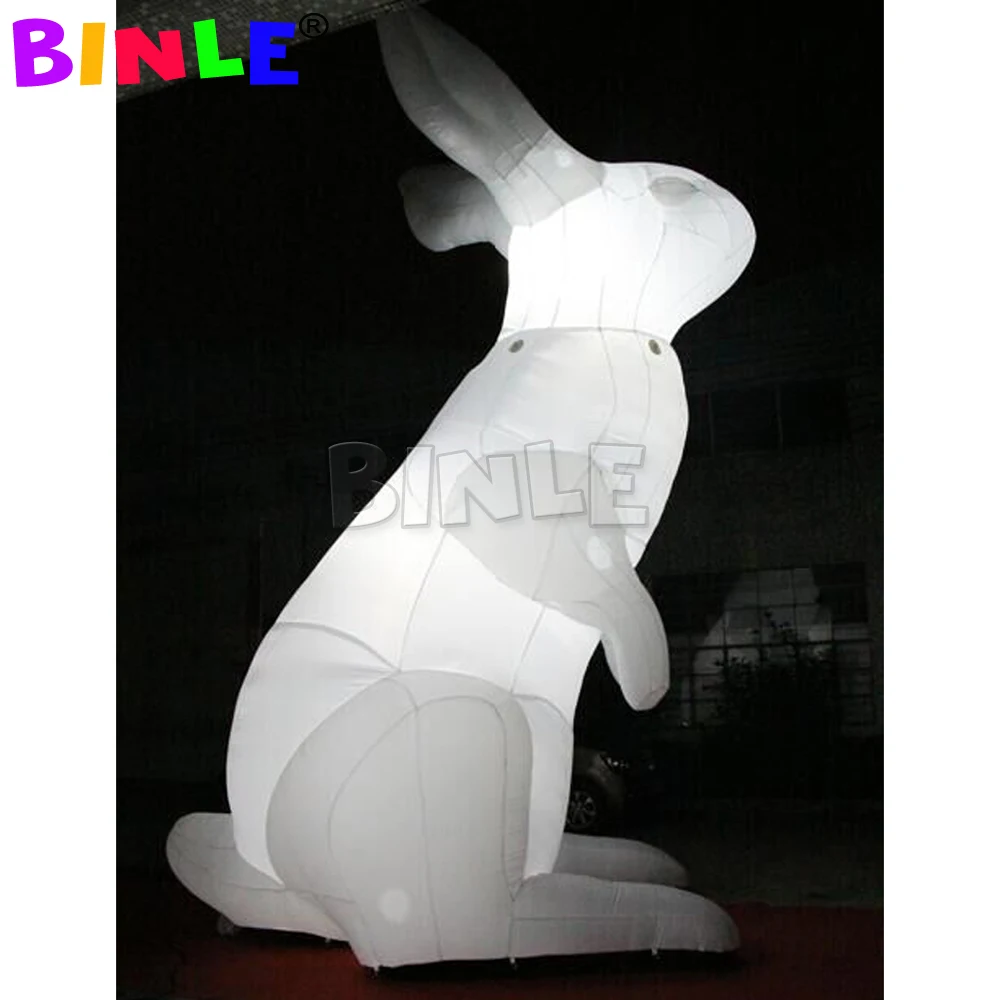 

Advertising Lifelike LED Lighting Up Giant White Inflatable Rabbit Bunny Animal Cartoon Mascot For Easter Decoration