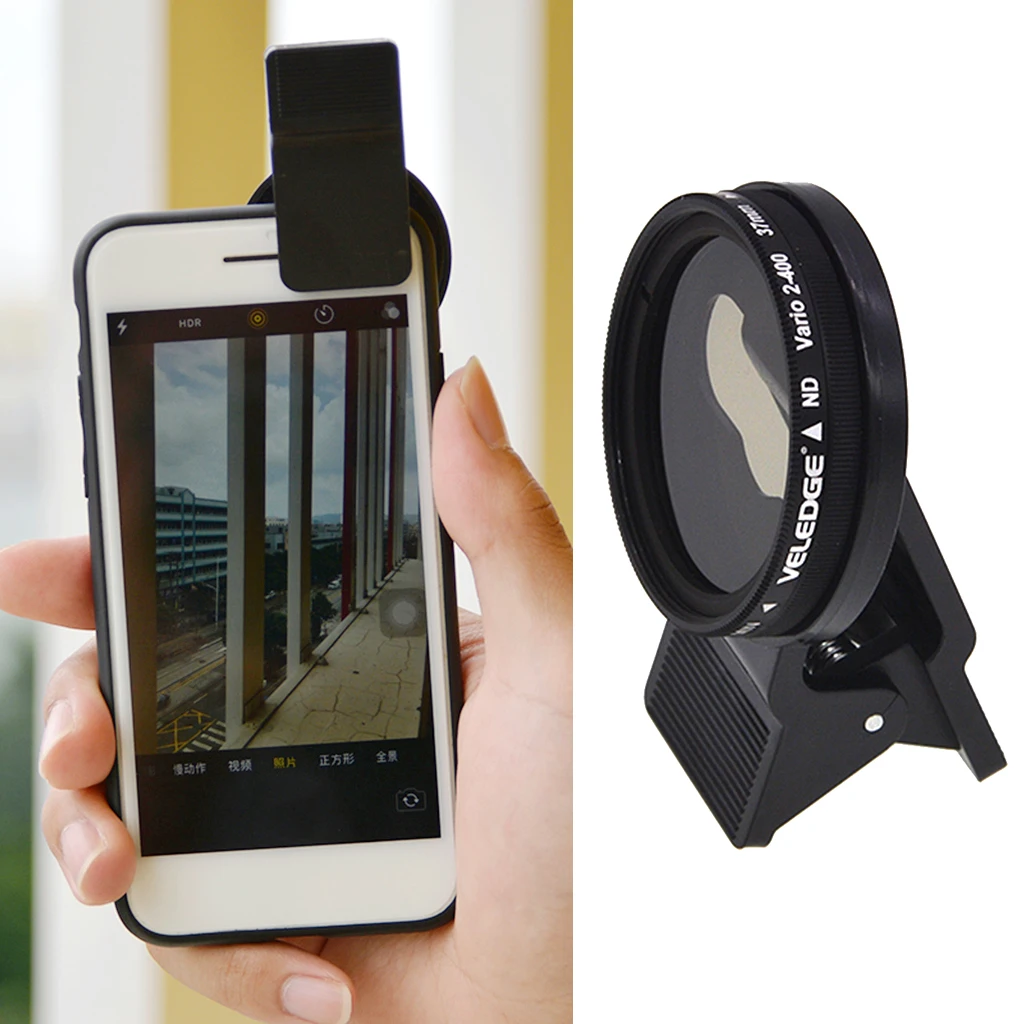37mm Clip-on ND 2-400 Cellphone Camera Lens Filter Kit with Clip for Samsung HTC Motorola iPad and Other Smartphones