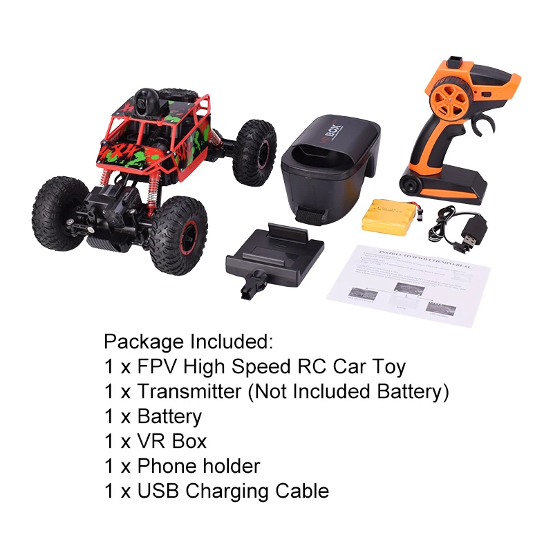 X-power RC автомобиль FPV высокая скорость S-002WVR 1:18 720P HD камера Wifi FPV 2,4G 4WD внедорожник RC скалолазание ралли автомобиль с VR очки RTR