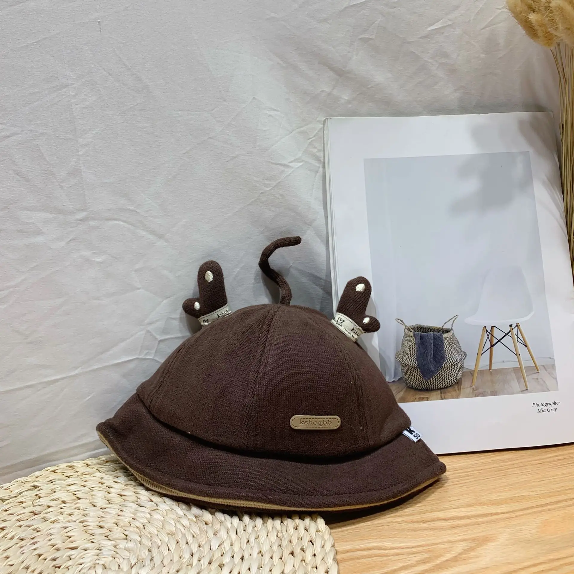 Детская шапка, новинка года, однотонные шапки для рыбака с хвостом рога для мальчиков и девочек, теплые осенне-зимние шапки для малышей