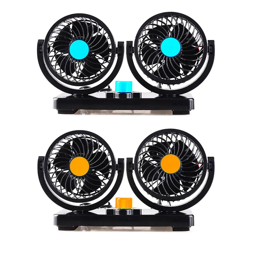12 В Автомобильный Электрический вентилятор с низким уровнем шума, летний кондиционер, вращающийся на 360 градусов вентилятор с воздушным охлаждением, мини-автозапчасти