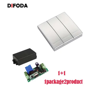 

DIFODA 433 MHz Universal Wireless Remote Control Switch AC 110V 220V 1CH Relay Receiver Module & Wall Panel RF Remote Controls