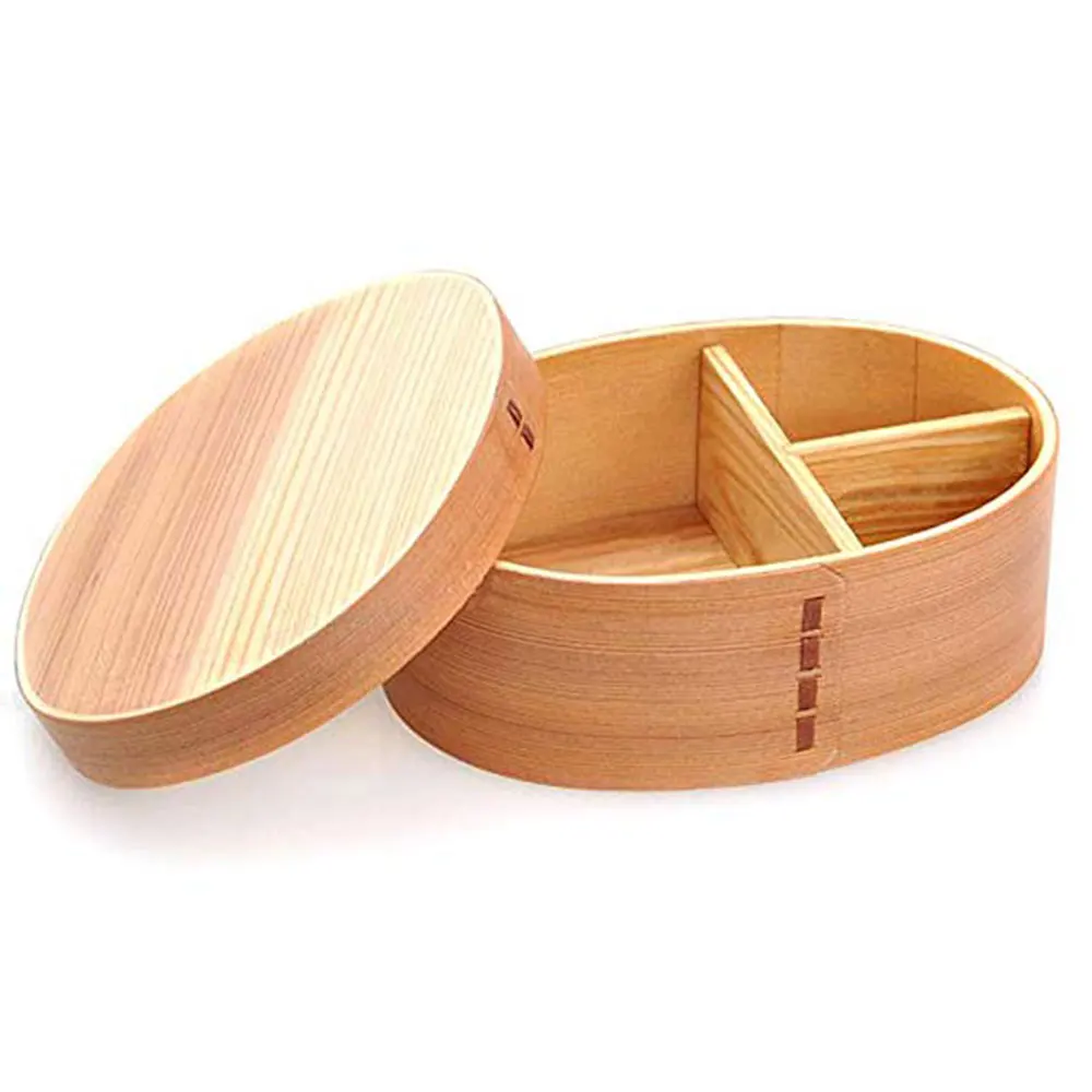 Разделительный Ланч-бокс, японский Ланч-бокс, деревянный, для путешествий, крепкий, для улицы, портативный, семейный, гладкий, прочный, деревянный Ланч-бокс для студентов