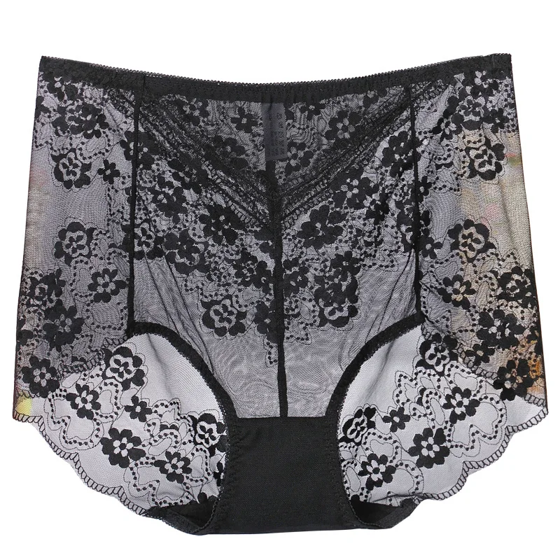 Sexy Lace Mesh Transparent Women Underwear Plus Size High Waist Panty  Panties Female Underwear