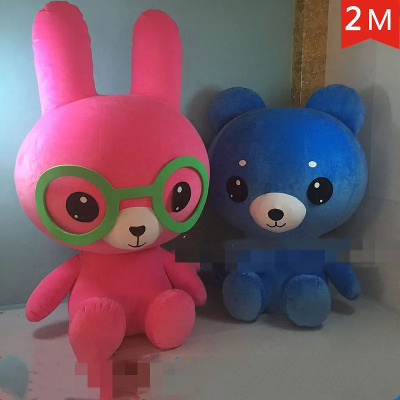 

Custom cartoon exhibition plush inflatable animal stance doll bear dog rabbit animals 2 meters 2.5 meters Elephant