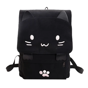 

1Pc Cute Cartoon Students Backpack Three-dimensional Cat School Bag Large Capacity Backpack