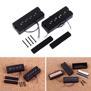 

2pcs/set New 4 String Metal Humbucker Pickups Set Bass Pickups Electric Parts Double Neck Kit with Screws For Bass Guitar