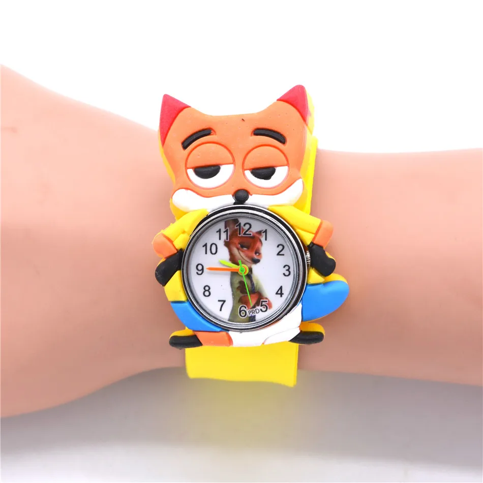 fox Watches Новые 3D Мультяшные милые часы для девочек, детские популярные кварцевые наручные часы для мальчиков и девочек, подарок для детей, часы regarder - Цвет: fox Watches
