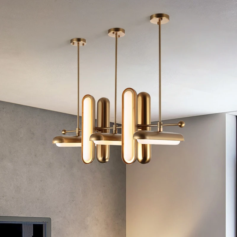 Postmodern Golden Art Deco Golden Iron Glass Chandelier Lighting Lustre Suspension Luminaire Lampen For Dinning Room