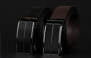 

DHL 20pcs cow genuine leather men's belt cowhide strap automatic buckle belts for men alloy buckle belts
