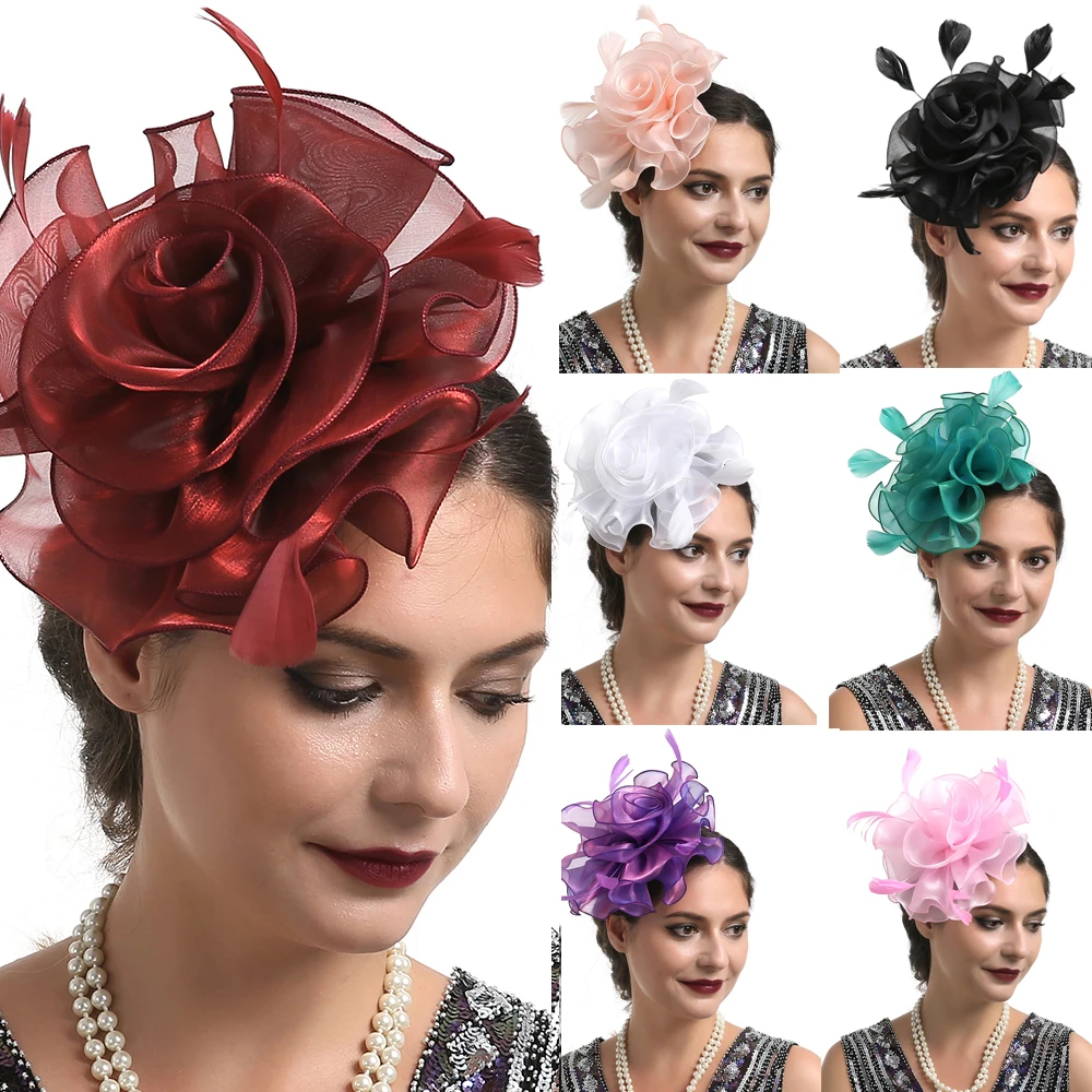 Модная шляпа-чародей с перьями и сеткой, заколка для волос для женщин, Коктейльная Свадебная вечеринка, свадебная шляпа-чародей, Женская повязка на голову