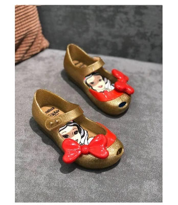 gold Mini Melissa Ultragirl/ оригинальные прозрачные сандалии для девочек детские сандалии с короной детская пляжная обувь Нескользящая Мелисса для малышей - Цвет: gold