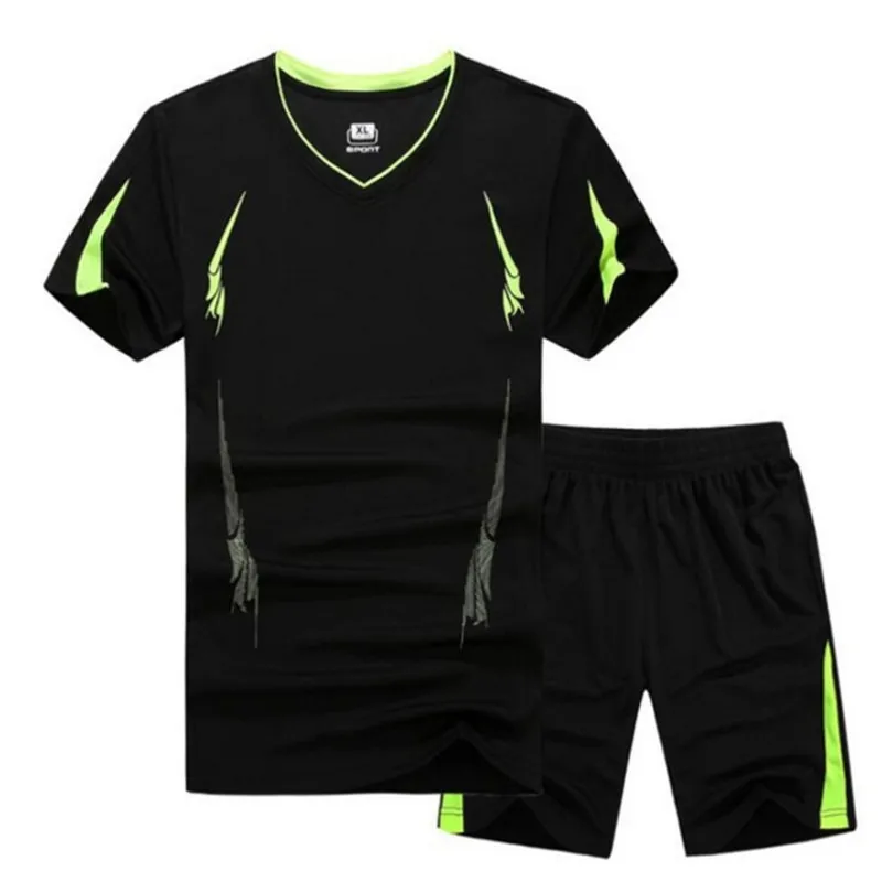 

Male Breathable Casual T Shirts +Shorts Men's Tracksuits Sportswear Size 6XL 7XL 8XL 9XL Summer Quick Dry Sporting Suit Sets