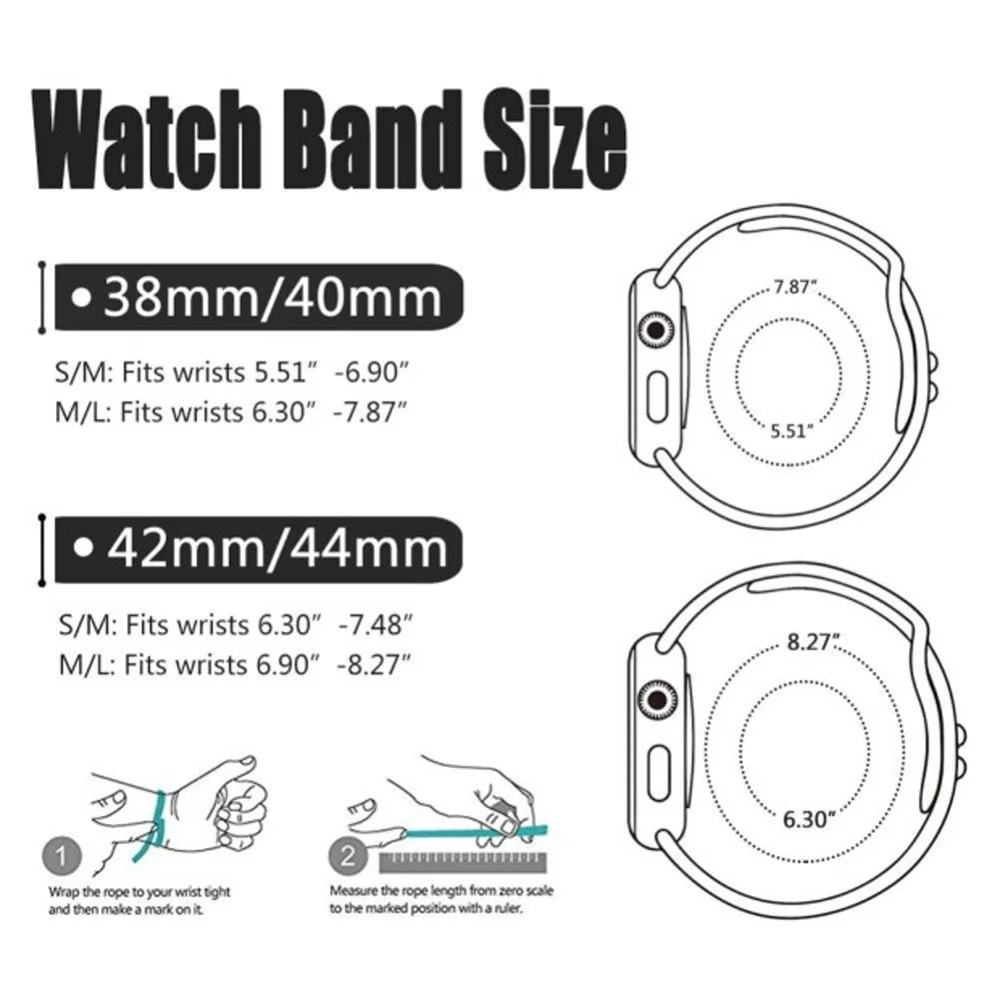 Силиконовый спортивный ремешок для Apple Watch 4, 3, 2, 1, 38, 40, 42, 44 мм, модный сменный Браслет iWatch Series 4, 3, 2, 1