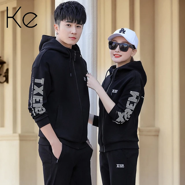 KE-traje deportivo unisex, chándal informal de algodón para hombre