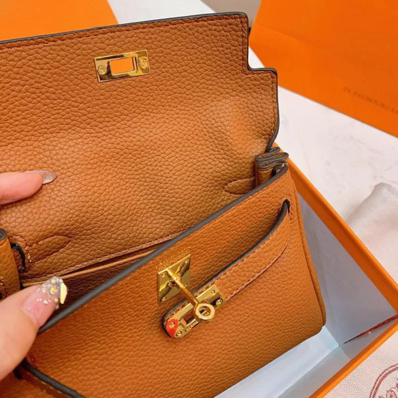 

Stylish Brand Women Soft Genuine Leather Designer Handbags High Quality Version Women Leather Shoulder Bags Lady 20CM