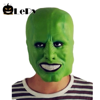 

The Mask Jim Carrey Helmet Latex Masque Cosplay Accessory Halloween Deluxe Masquerade Costume Props