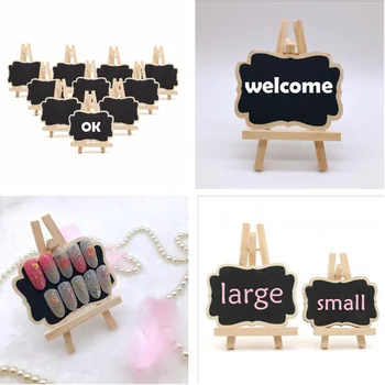 

Mini Wooden Blackboard DIY Drawing Board Message Notice Chalkboard Cute Desktop Office Accessories Price Table Desk Gadget 5 Pcs