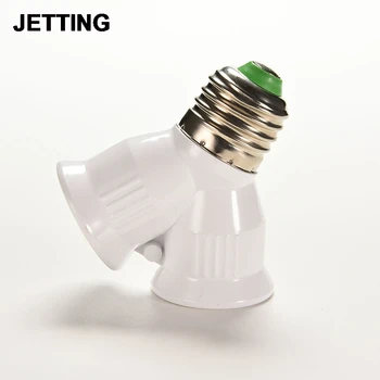 

1PCS White Lamp Bulb Base Socket E27 Lamps Holder Converter Bulb Lighting 1 to 2 Splitter Adapt Converter E27 LED Halogen Light