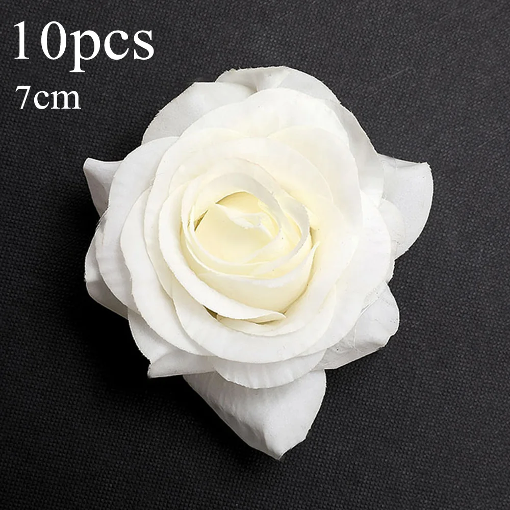 10 X Искусственные цветы розы Шелковые Цветы Свадебные День Святого Валентина Декор 7 см