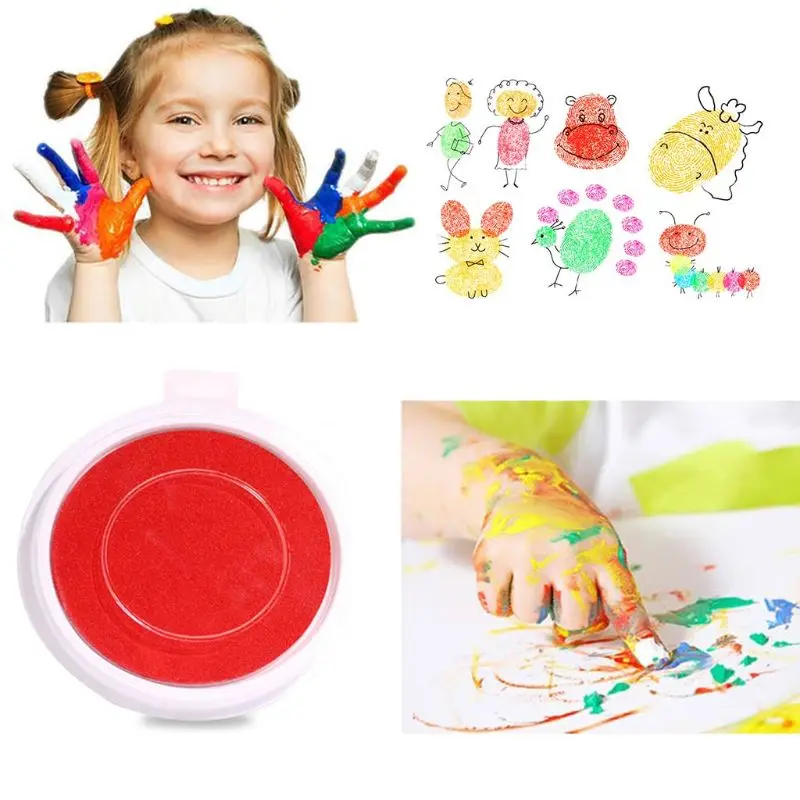 Одиночные цветные штемпельные подушечки DIY пальчиковая живопись смешной большой круглый для детей Обучение Образование Рисунок игрушка