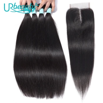 

Straight Hair Bundles With Closure Peruvian Hair Remy Human Hair 3/4 Bundles With Closure mega hair cabelo humano wholesale