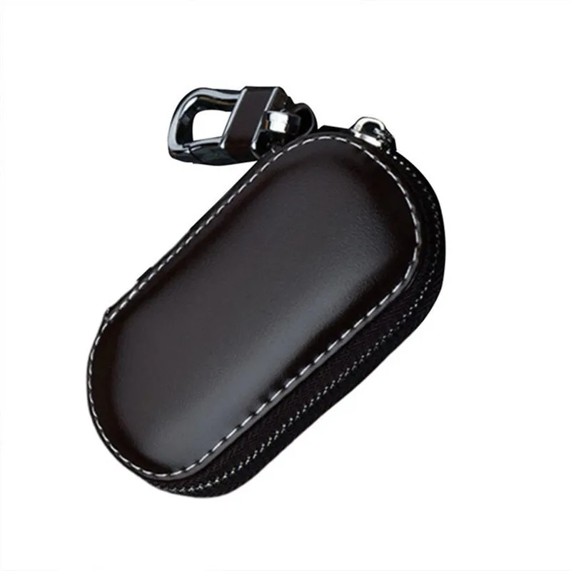 Чехол для ключей многофункциональный кожаный чехол для ключей Автомобильный ключ сумка для Faraday клетка без ключа брелок для ключей Автомобильный RFID ключ безопасности аксессуары - Название цвета: Coffee color