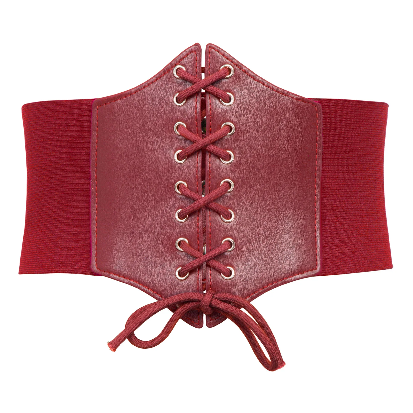 Grace Karin Для женщин шнуровка Пояс завязывается на талии с широким диапазоном Форма корсетный Пояс Cincher грудью эластичный поясной ремень - Цвет: Red
