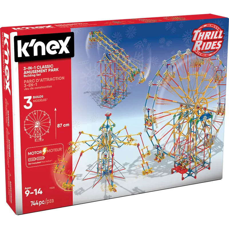 Американский импорт KNEX kelor si парк развлечений три в одном вставленные строительные блоки мальчик 8 лет