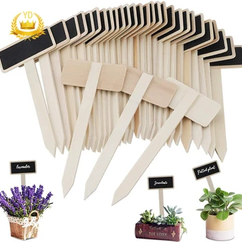 

Hot 10Pcs Mini Blackboard Wooden Chalkboard Plant Labels Markers For Flower Pot Seed Potted Herbs Vegetables