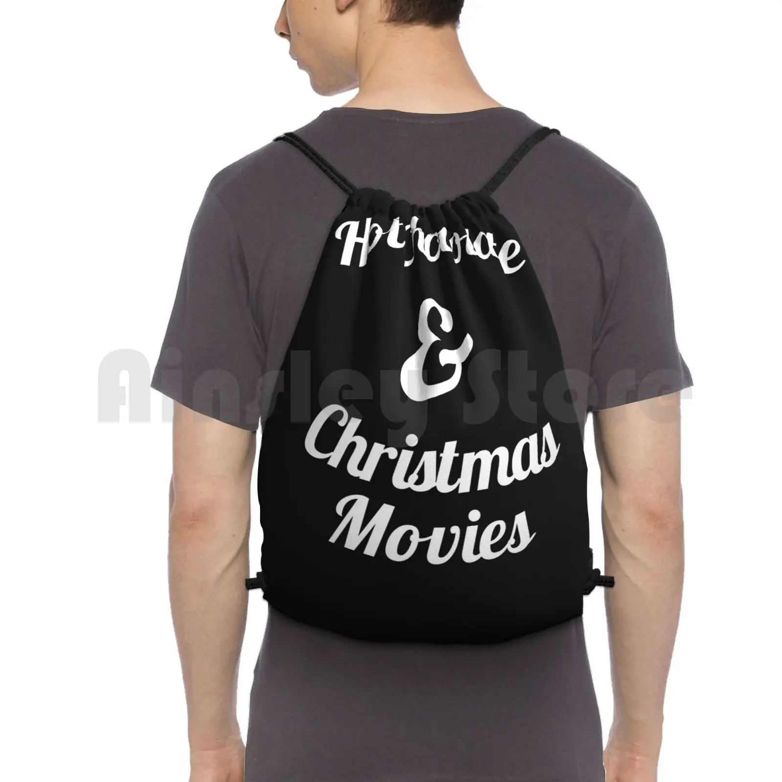 

I Just Want To Drink Hot Chocolate And Watch Christmas Movies Backpack Drawstring Bag Riding Climbing Gym Bag I Just Want To