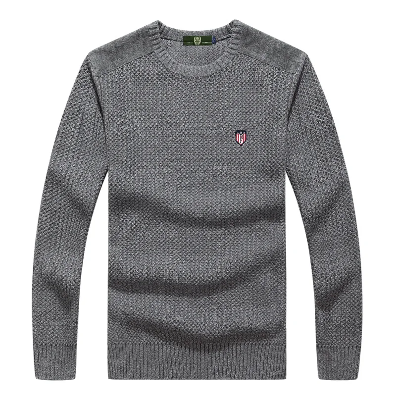 Осень Повседневное Для мужчин с круглым вырезом; трикотажный свитер Slim Fit Knittwear мужские свитера пуловеры пуловер Для мужчин тянуть Homme