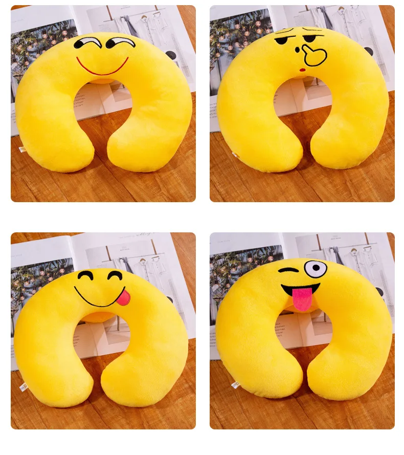 Плюшевые домашние тапочки с кошечкой из мультфильма QQ Expression U-SHAPE Подушка студентов Nap подушка на шею для грудных детей активности подарков рекламный персонализируемый логотип