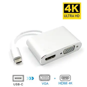 

USB-C Type C to HDMI VGA Adapter Notebook Laptop Spare for HDTV Macbook Computer Cables & Connectors переходник