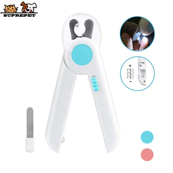 

SUPREPET LED Pet Trimmer Nail Clipper for Kitten Puppy Stainless Steel Scissors Dog Paw Clippers with Nail Grinder Dropshiping