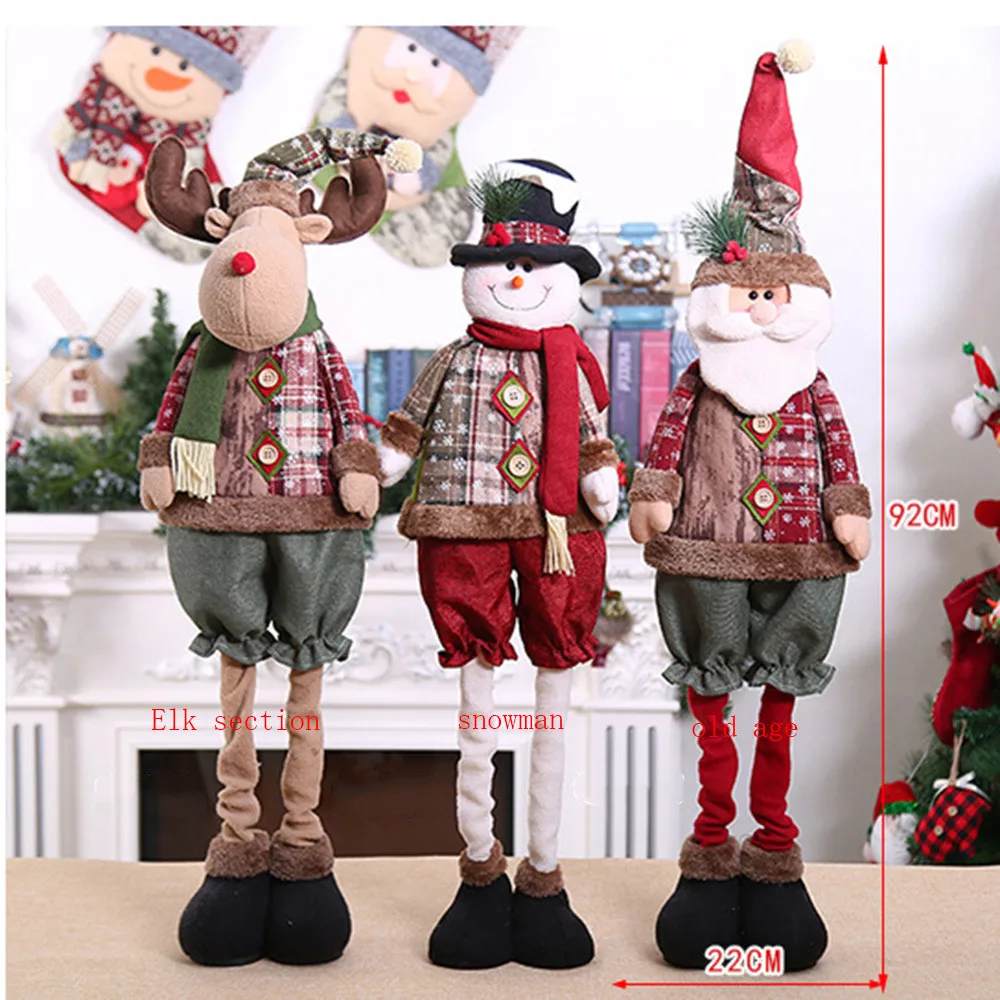 Милый Санта-лось, снеговик, телескопическая кукла, мягкие игрушки на год, Рождество, Снеговик в форме оленя, кукла, подвесные украшения, Рождественский подарок