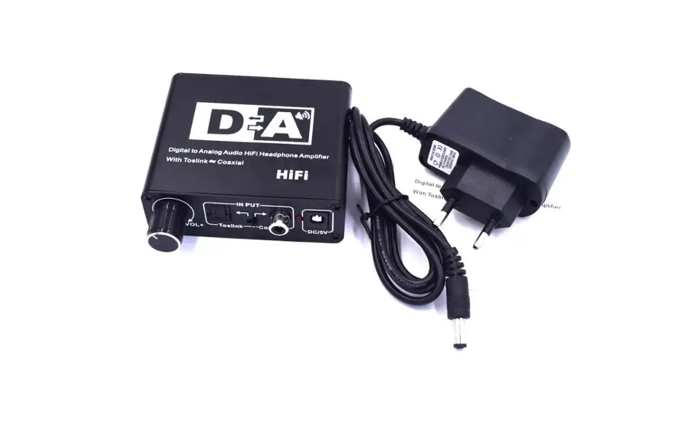 Digital to Analog Audio Converter DAC Amp Hifi Decoder 3 5mm Headphone Amplifier Toslink Optical Coaxial Output 192kHz 24bit