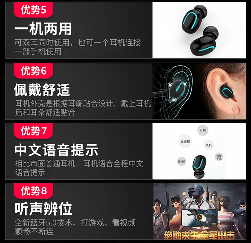 TWS сенсорные bluetooth-наушники с отпечатком пальца, HD стерео беспроводные наушники, игровая гарнитура с шумоподавлением