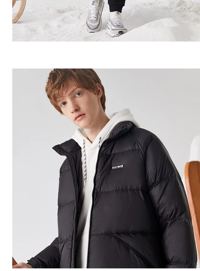 SEMIR пуховик для мужчин зима новая Корейская версия свободная теплая одежда модная куртка мужская со стоячим воротником