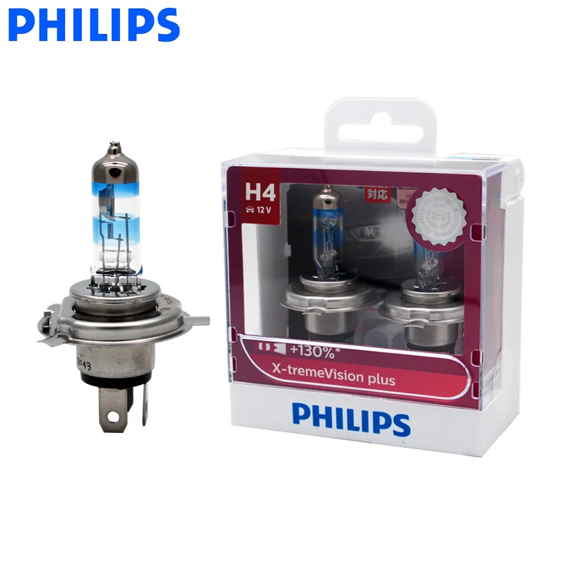 Philips H4 9003 HB2 X treme Vision Plus яркий белый автомобильный светильник галогеновый головной